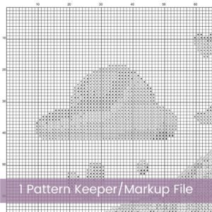 Little Peanut Elephant Cross Stitch Pattern | Blue Baby Shower Nursery Decor | Partial Coverage PDF | Digital Download