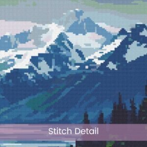 Alaska Retro Travel Poster Cross Stitch Pattern | “The Last Frontier” | Full Coverage PDF