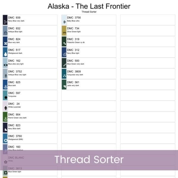 Alaska Retro Travel Poster Cross Stitch Pattern | “The Last Frontier” | Full Coverage PDF