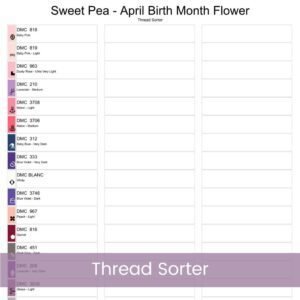 April Birth Month Flower Counted Cross Stitch PDF Pattern, Sweet Pea Cross Stitch Pattern, Instant Download, Modern Floral Cross Stitch
