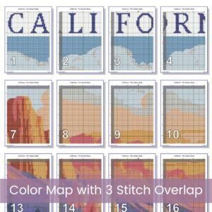 Celebrate the adventure and artistry of the open road with this full coverage cross-stitch pattern inspired by a vintage California travel poster.