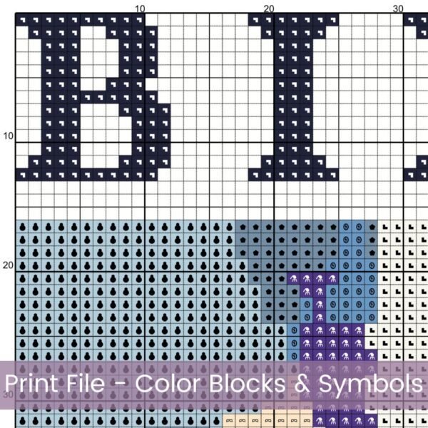 February Birth Flower Cross Stitch Pattern Book – Irises in Modern Flower Market Style