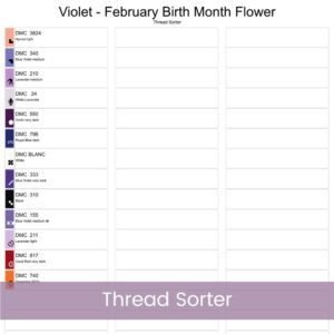 February Birth Flower Cross Stitch Pattern Book – Violets in Modern Flower Market Style