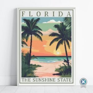 Florida Travel Poster Cross Stitch Pattern
