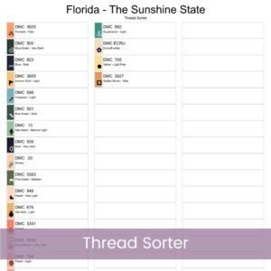 Florida Travel Poster Cross Stitch Pattern, The Sunshine State, Retro Vintage Inspired Design, Travel Wall Art, Full Coverage Digital PDF