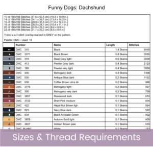 Cute Dachshund Face Cross Stitch Pattern | Smiling Dog Embroidery | Partial Coverage PDF