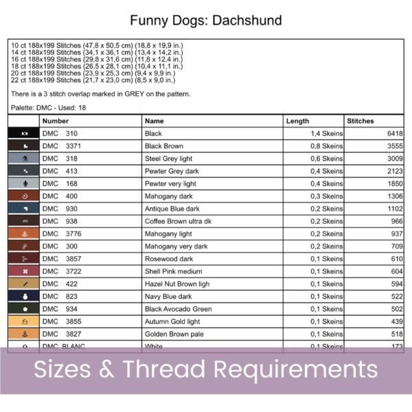 Cute Dachshund Face Cross Stitch Pattern | Smiling Dog Embroidery | Partial Coverage PDF