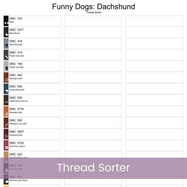 Cute Dachshund Face Cross Stitch Pattern | Smiling Dog Embroidery | Partial Coverage PDF