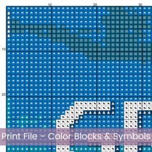 Great Barrier Reef Cross Stitch Pattern | Retro Travel Poster | Full Coverage PDF