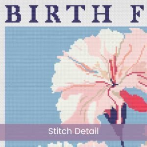 January Birth Flower Carnation Cross Stitch Pattern | Minimalist Boho “Flower Market” Style | Full Coverage PDF