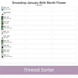 January Birth Flower Snowdrop Cross Stitch Pattern | Minimalist Boho “Flower Market” Style | Full Coverage PDF