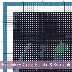 Krabi Thailand Retro Travel Poster Cross Stitch Pattern | Full Coverage PDF Embroidery Design