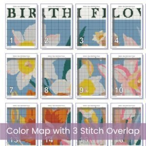 Celebrate March’s birth month flower with this elegant Daffodils Cross Stitch Pattern. Designed in a minimalist boho “Flower Market” style.