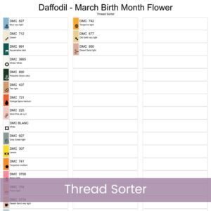 Celebrate March’s birth month flower with this elegant Daffodils Cross Stitch Pattern. Designed in a minimalist boho “Flower Market” style.