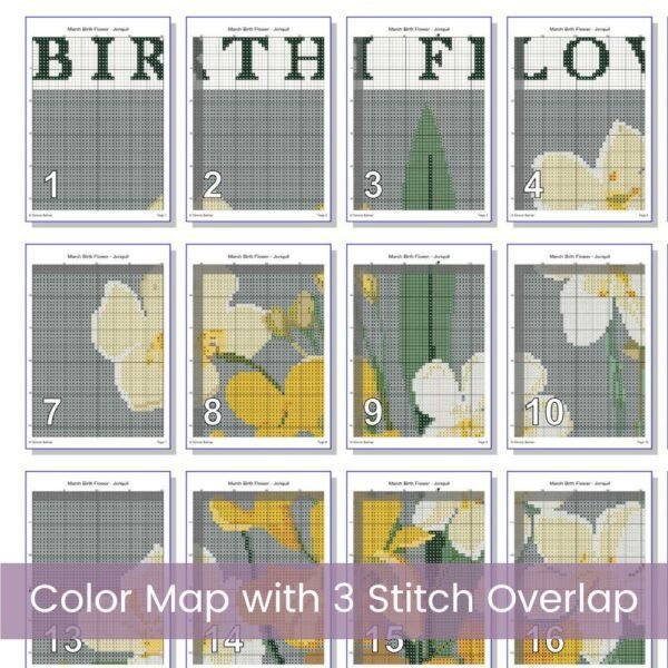 Celebrate March’s birth month flower with this elegant Jonquils Cross Stitch Pattern. Designed in a minimalist boho “Flower Market” style.