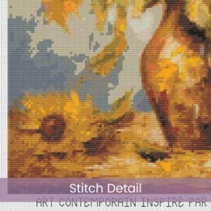 Monet’s Sunflowers Inspired Cross Stitch Pattern | Impressionist Floral Painting | Full Coverage PDF