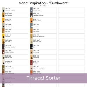 Monet’s Sunflowers Inspired Cross Stitch Pattern | Impressionist Floral Painting | Full Coverage PDF