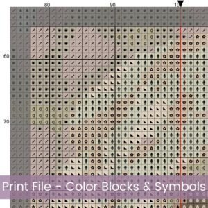 White Rose Cross Stitch Pattern | Oil Painting Style Floral Embroidery | Elegant Full Coverage Design in Ivory & Grey