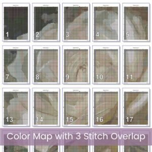 White Rose Cross Stitch Pattern | Oil Painting Style Floral Embroidery | Elegant Full Coverage Design in Ivory & Grey