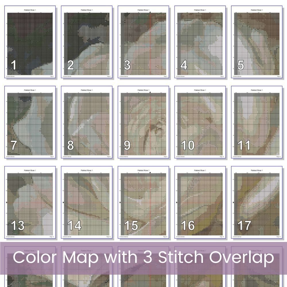 White Rose Cross Stitch Pattern | Oil Painting Style Floral Embroidery | Elegant Full Coverage Design in Ivory & Grey