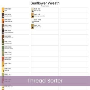Sunflower Wreath Cross Stitch Pattern | Gingham Ribbon Floral Embroidery | Partial Coverage PDF