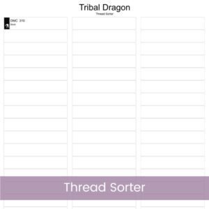Tribal Dragon Cross Stitch Pattern | Black Silhouette Embroidery | Partial Coverage PDF | Digital Download