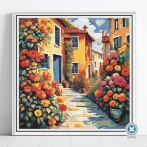 Streets in Bloom Cross Stitch Pattern