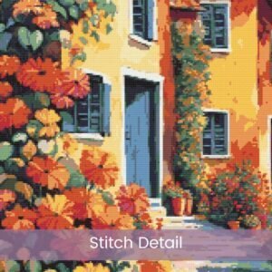 🌺Bring color and charm to your stitching with this Streets in Bloom Cross Stitch Pattern — a full coverage design bursting with life and detail!