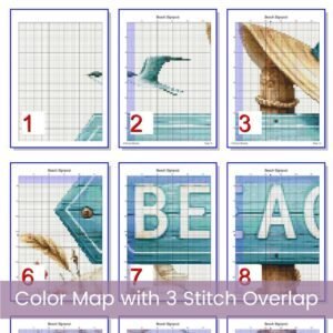 Beach Signpost Cross Stitch Pattern