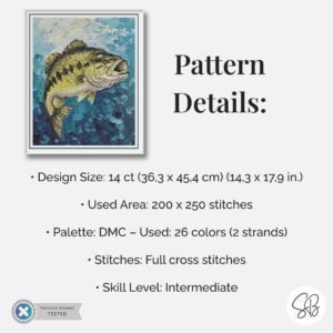 Largemouth Bass Cross Stitch Pattern