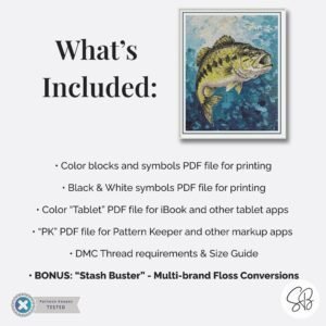 Largemouth Bass Cross Stitch Pattern