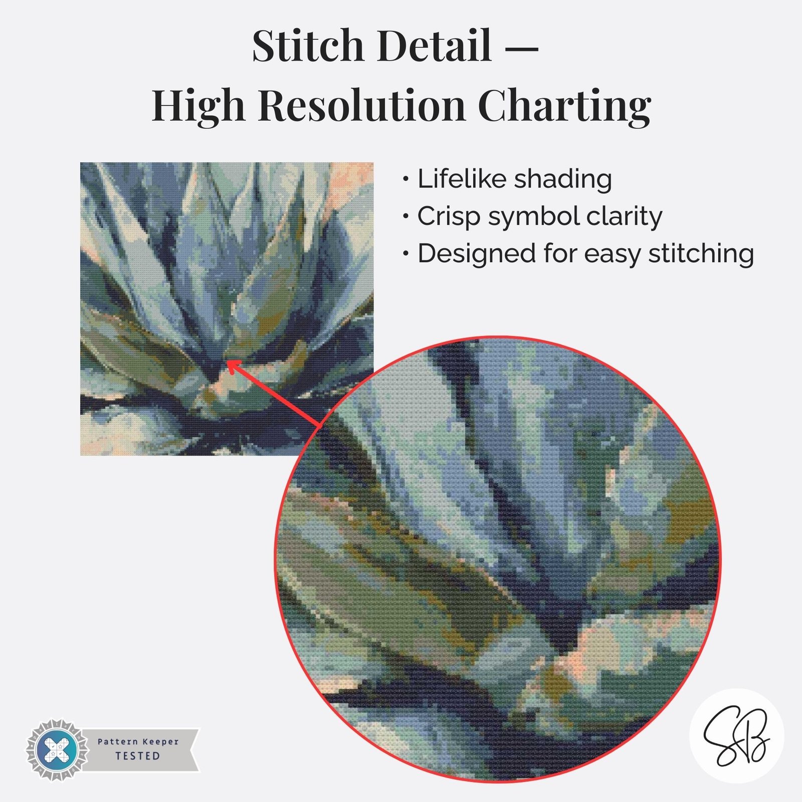Agave Plant Cross Stitch Pattern, Cactus Oil Plant Painting PDF Download, Full Coverage, Floss Conversions