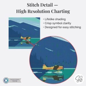 Alaska Travel Poster Cross Stitch Pattern, Retro Vintage Decor, Places Embroidery Art, Floss Conversions