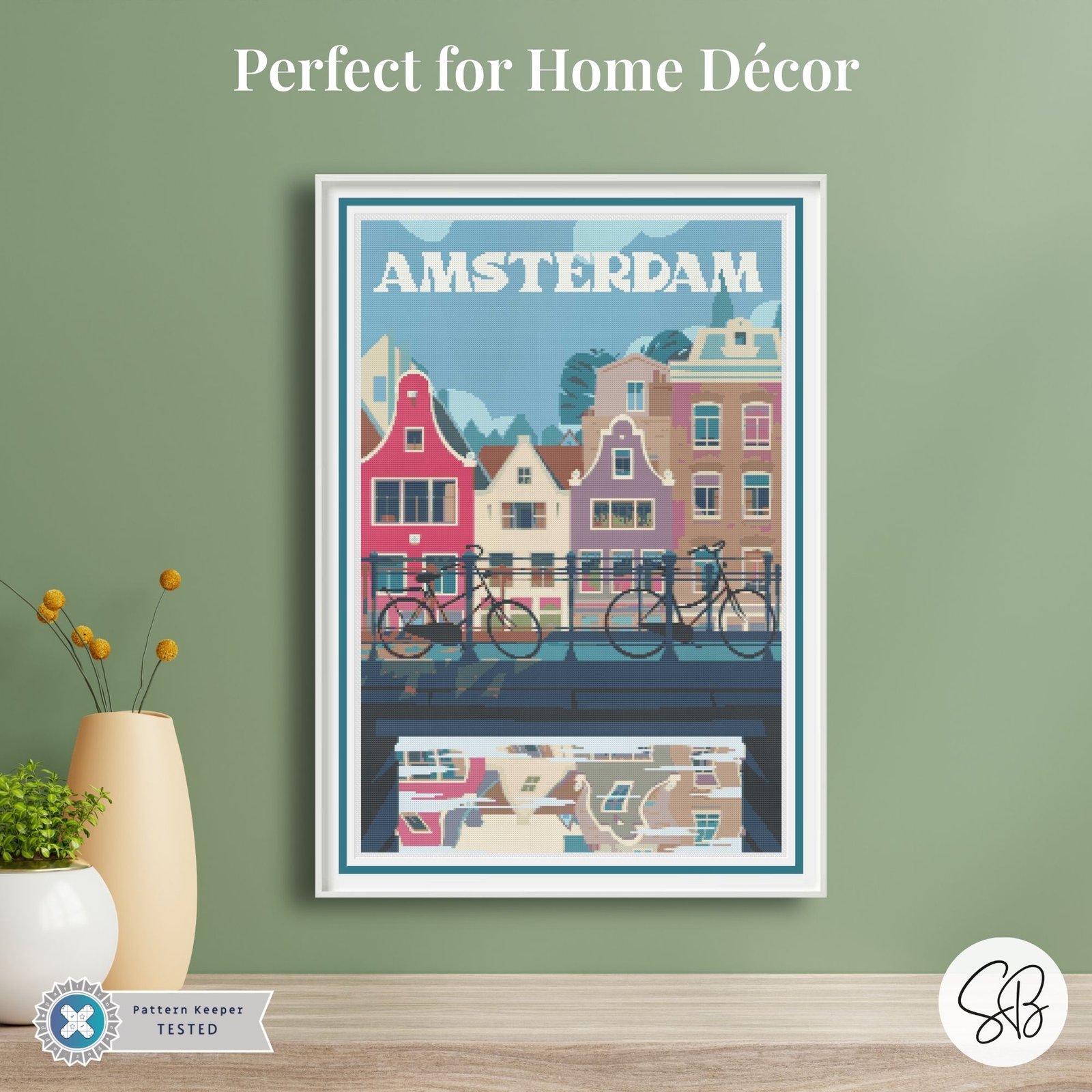 Amsterdam Travel Poster Cross Stitch Pattern - Image 5