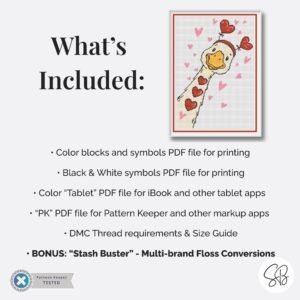 Silly Goose Valentine Cross Stitch Pattern, Heart Goose Embroidery, Funny Holiday Decor, Floss Conversions