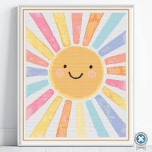 Watercolor Sun Cross Stitch Pattern
