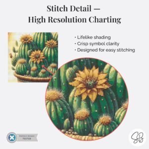 Southwest Cactus Pot Cross Stitch Pattern, Boho Embroidery, Cactus Decor PDF, Floss Conversions