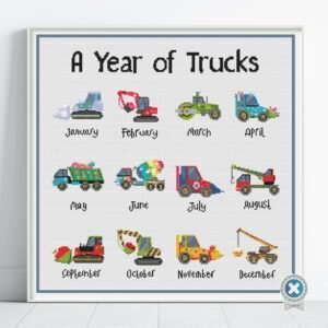 A Year of Trucks Cross Stitch Pattern