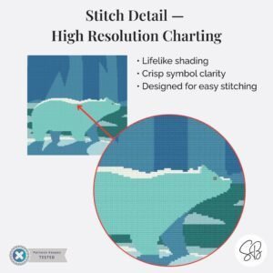 Alaska Travel Poster Cross Stitch Pattern, Retro Vintage Decor, Beginner, Instant Download, Floss Conversions