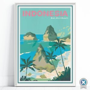Bali Travel Poster Cross Stitch Pattern