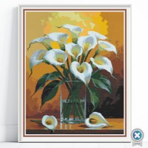Cala Lily Cross Stitch Pattern, Full Coverage, Floral PDF, Pattern Keeper, Floss Conversions
