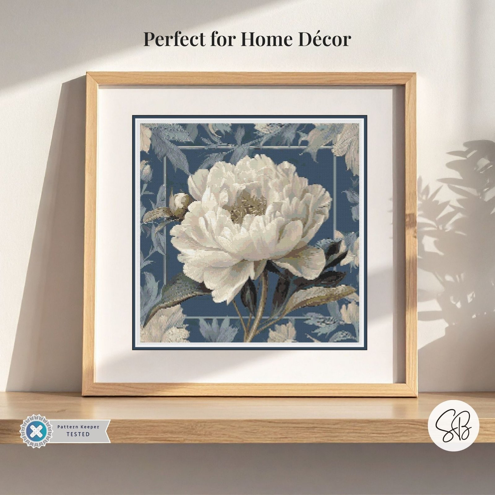 William Morris Peony Flower Cross Stitch Pattern - Image 5