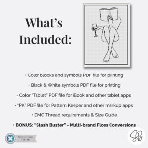 Woman Reading a Book Cross Stitch Pattern, Modern Embroidery Line Art PDF Chart, Instant Download